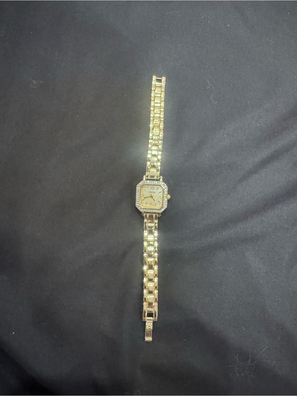 Gold-Tone Women's Bracelet Watch with Crystal-Trimmed Case